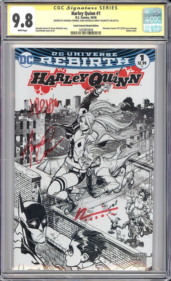 Harley Quinn #1 CGC 9.8 (2016) Signed by Amanda Conner, Hardin & Palmiotti