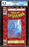 Web of Spider-Man 90 CGC 9.2 (1992) NEWSSTAND! Spider-Man 2099 Preview
