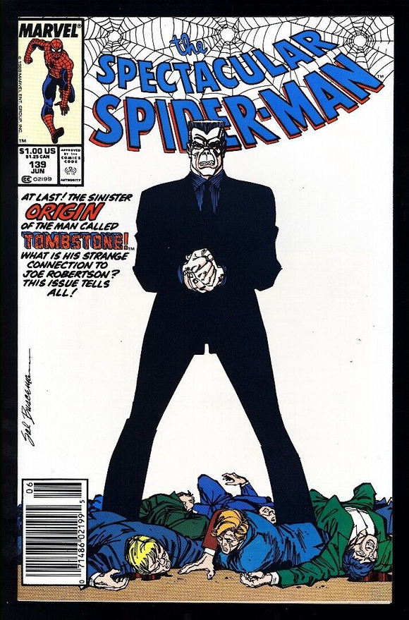 Spectacular Spider-Man #139 1988 (NM-) 1st Cover & Origin of Tombstone!