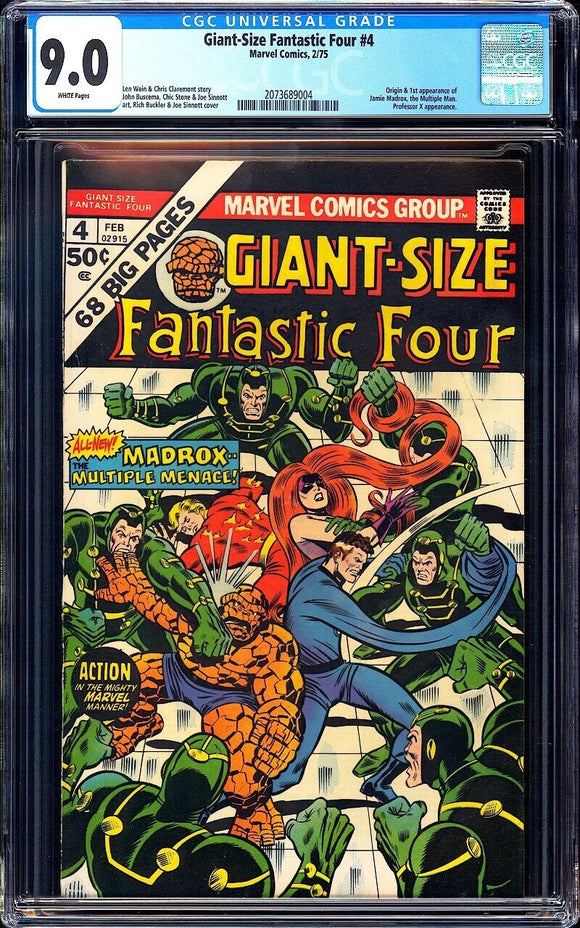Giant-Size Fantastic Four #4 CGC 9.0 (1975) Origin & 1st App Jamie Madrox