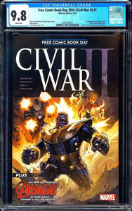 FCBD Civil War 2 #1 CGC 9.8 (2016) 1st App. Ulysses Cain & New Wasp!