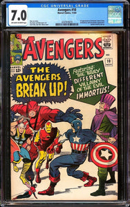 Avengers #10 CGC 7.0 (1964) 1st Appearance of Immortus! Avengers Split!