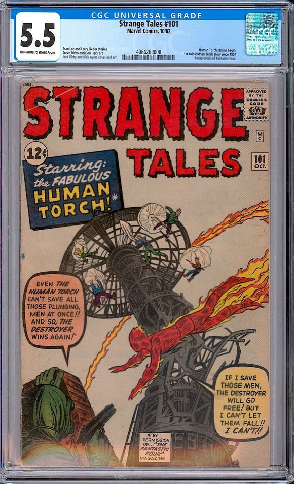 Strange Tales #101 CGC 5.5 (1962) 1st Solo Human Torch Since 1954!