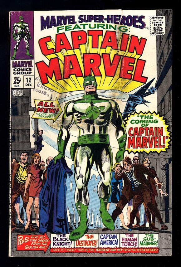 Marvel Super Heroes #12 (VG-) 1967 1st SA Appearance of Captain Marvel!
