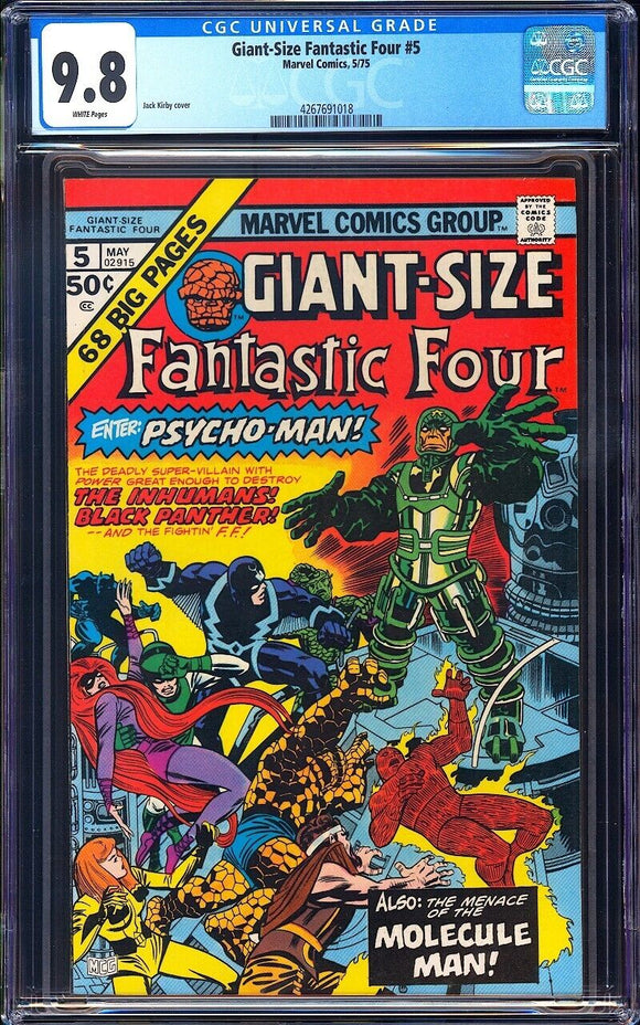 Giant Size Fantastic Four #5 CGC 9.8 (1975) Jack Kirby Cover Art!