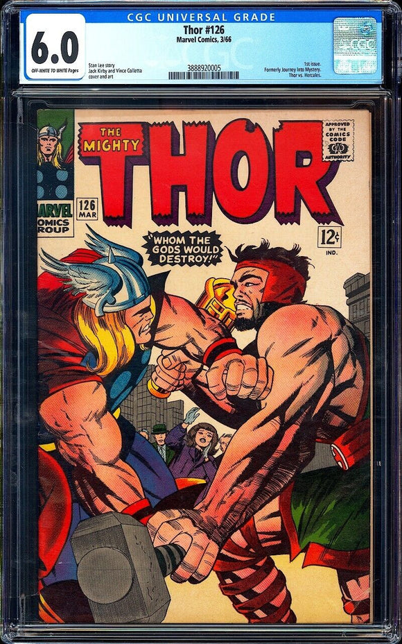Thor #126 CGC 6.0 (1966) 1st Issue! Thor Vs. Hercules! Stan Lee!