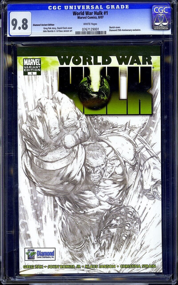 World War Hulk #1 CGC 9.8 (2007) Diamond Retailer 25th Sketch Variant!