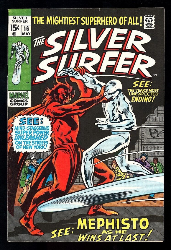 Silver Surfer #16 Marvel Comics 1970 (FN/VF 7.0) Mephisto & Nick Fury App!