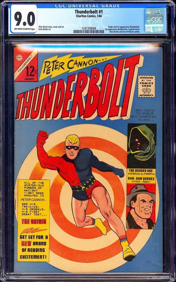 Thunderbolt #1 CGC 9.0 (1966) Origin & 1st App Of Thunderbolt! Hooded One!