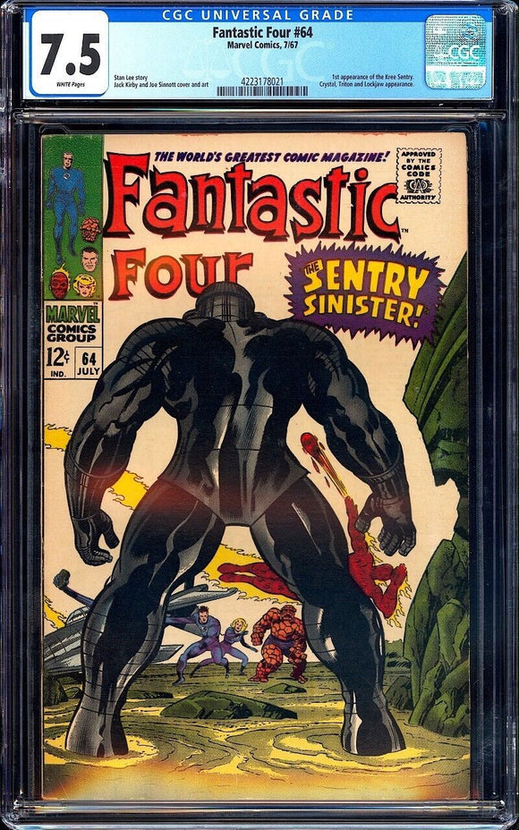 Fantastic Four #64 CGC 7.5 (1964) 1st App. of the Kree Sentry!