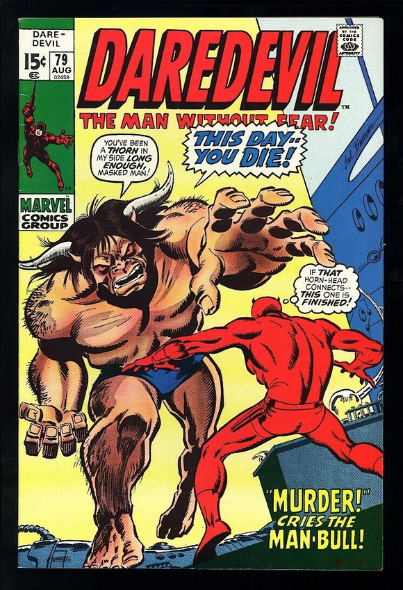 Daredevil # 79 Marvel Comics 1972 (NM-) Daredevil vs. Man-Bull!
