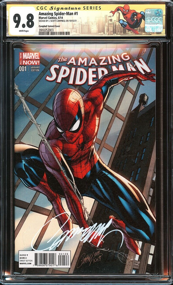 Amazing Spider-Man #1 CGC 9.8 Campbell Variant Cover Signed By J.Scott Campbell!