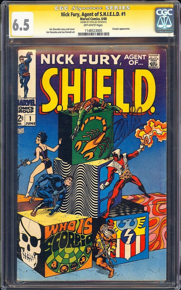 Nick Fury Agents of Shield #1 CGC SS 6.5 (1968) Signed by Stan Lee!