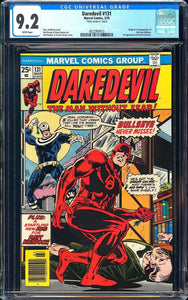 Daredevil #131 CGC 9.2 (1976) Origin & 1st App of Bullseye! MARK JEWELERS!