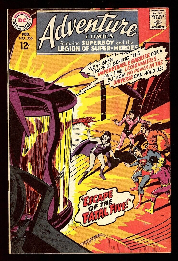 Adventure Comics #365 DC Comics 1968 (FN/VF 7.0) 1st App of Shadow Lass!