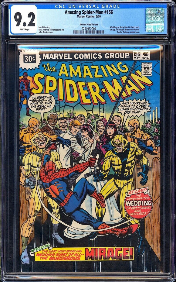 Amazing Spider-Man #156 CGC 9.2 (1976) 30 Cent Price Variant!