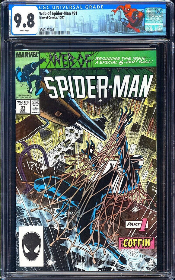 Web of Spider-Man #31 CGC 9.8 (1987) Custom Label! Kraven's Last Hunt!