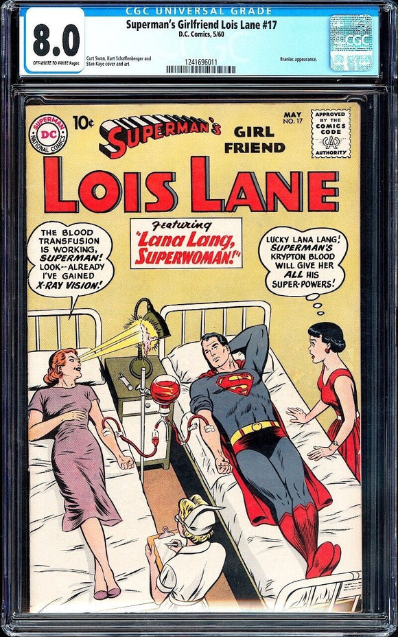 Superman's Girlfriend Lois Lane #17 CGC 8.0 (1960) 2nd App of Braniac!
