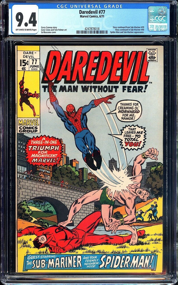 Daredevil #77 CGC 9.4 (1971) Daredevil Spiderman & Namor Battle Cover!