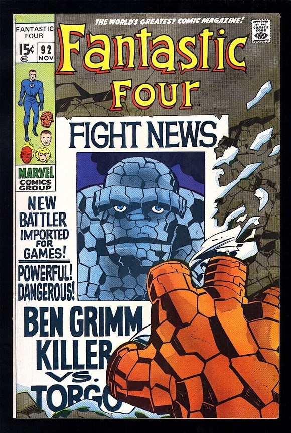 Fantastic Four #92 Marvel Comics 1969 (VF- 7.5) Thing Vs. Torgo!
