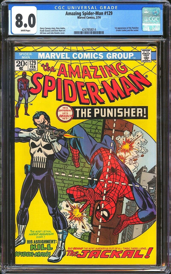 Amazing Spider-Man #129 CGC 8.0 (1974) 1st App of the Punisher!