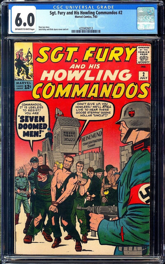 Sgt Fury and His Howling Commandos #2 CGC 6.0 (1963) Swastika Cover!