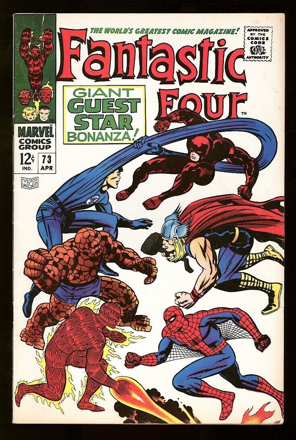 Fantastic Four #73 1968 (FN 6.0) Thor Spider-Man Daredevil Appearance!