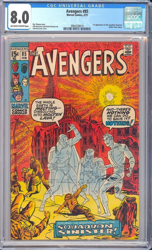 Avengers #85 CGC 8.0 (1971) 1st Appearance of the Squadron Supreme!