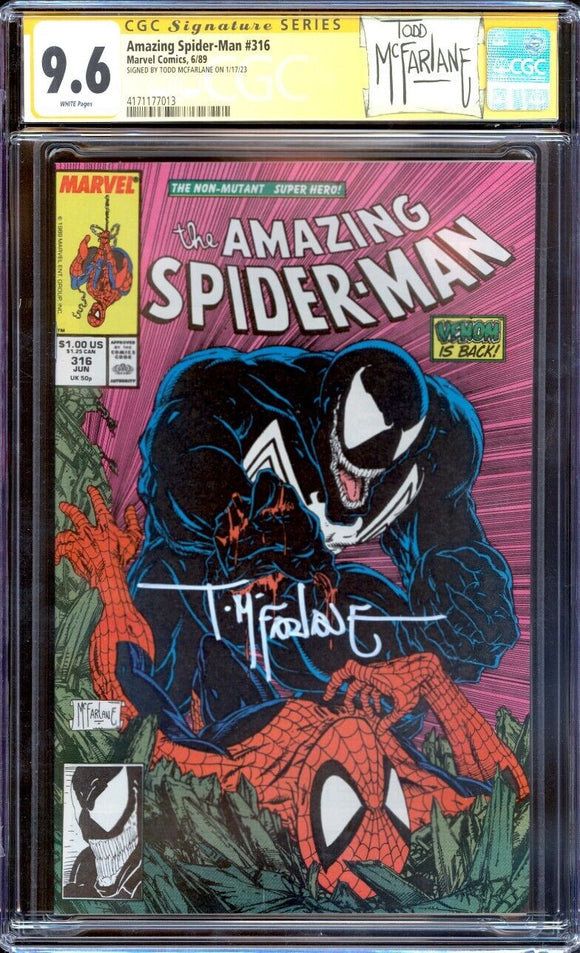 Amazing Spider-Man #316 CGC SS 9.6 (1989) Signed by Todd McFarlane!