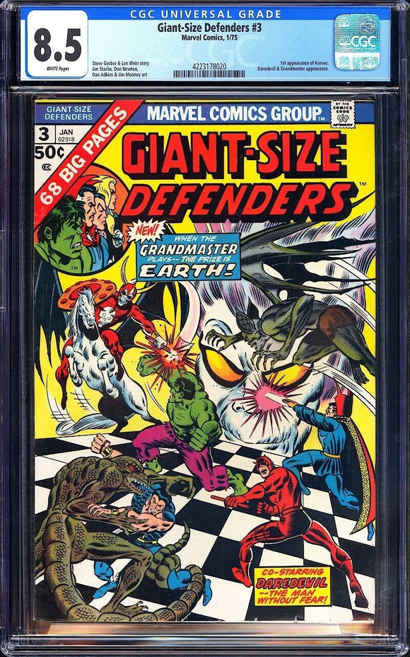 Giant-Size Defenders #3 CGC 8.5 (1975) 1st Appearance of Korvac!