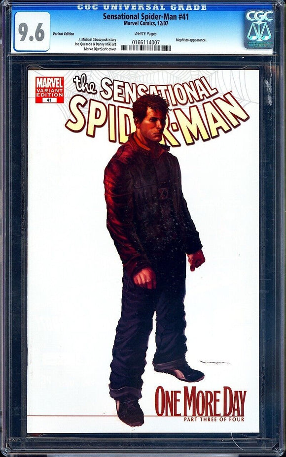 Sensational Spider-Man #41 CGC 9.8 (2007) White Variant Edition! RARE!