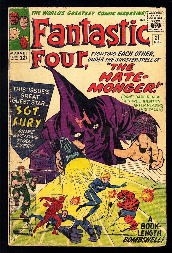 Fantastic Four #21 Marvel 1963 (GD+) 1st Appearance of Hate-Monger!
