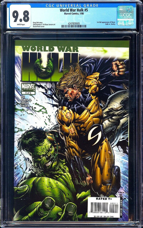 World War Hulk #5 CGC 9.8 (2008) 1st Full Appearance of Skaar!
