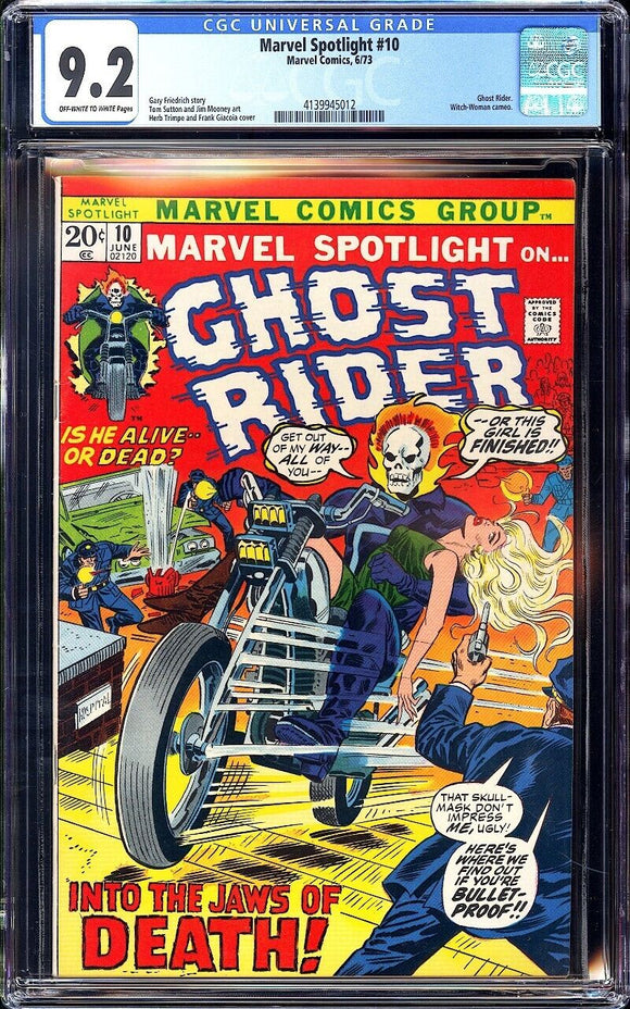 Marvel Spotlight #10 CGC 9.2 (1973) Ghost Rider! 1st App of Witch-Woman!