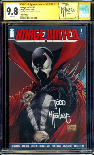 Image United #1 CGC SS 9.8 (2009) Signed by Todd McFarlane! Custom Label!