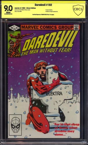 Daredevil #182 CBCS 9.0 (1982) Signed by Frank Miller, Elektra Death!