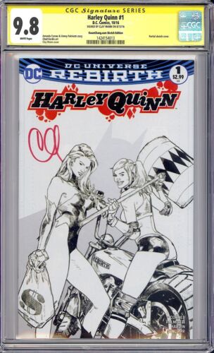 Harley Quinn #1 CGC 9.8 (2016) Signed by Clay Mann! Sketch Edition