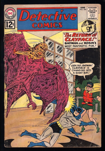 Detective Comics #304 DC Comics 1962 (GD-) Silver Age Batman! Clayface!