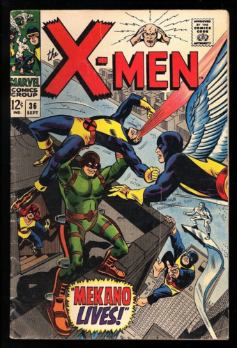 X-Men #36 Marvel Comics 1967 (VG-) 1st Full App of Mekano!