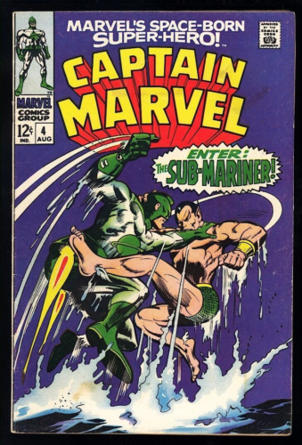 Captain Marvel #4 Marvel Comics 1968 (VG+) Sub-Mariner Appearance!