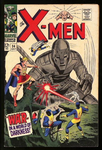 X-Men #34 Marvel 1967 (FN) Silver Age Mole Man Appearance! Robot Cover!