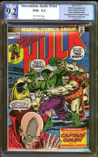 Incredible Hulk #164 PGX 9.2 (1973) 1st Captain Omen & Col. Armbruster!