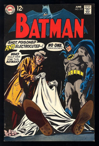 Batman #212 DC Comics 1969 (VF+ 8.5) Last 12 Cent Batman Issue!