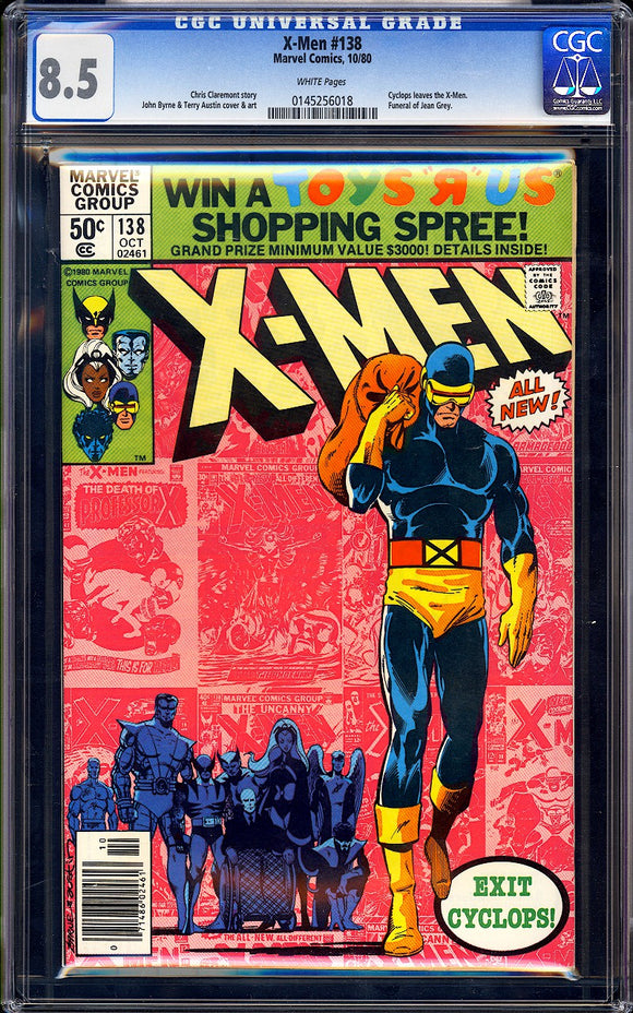 X-Men #138 CGC 8.5 (1980) Cyclops Leaves the X-Men! Newsstand!