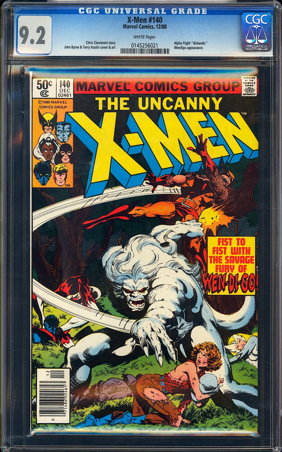 Uncanny X-Men #140 CGC 9.2 (1980) Alpha Flight Disbands! Newsstand!