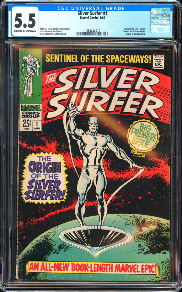 Silver Surfer #1 CGC 5.5 (1968) Origin of Silver Surfer & Watchers!
