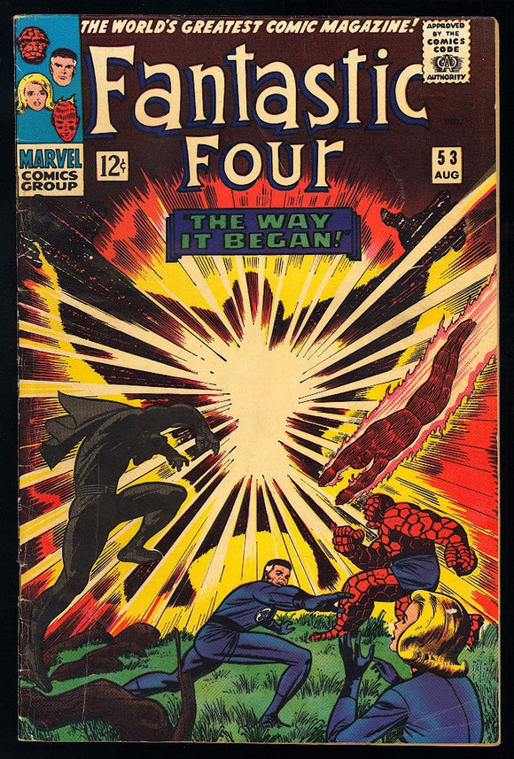 Fantastic Four #53 Marvel 1966 (VG+) 2nd App of Black Panther! 1st Klaw!