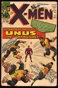 X-Men #8 Marvel 1964 (GD) 1st App of Unus! Missing Ad Page