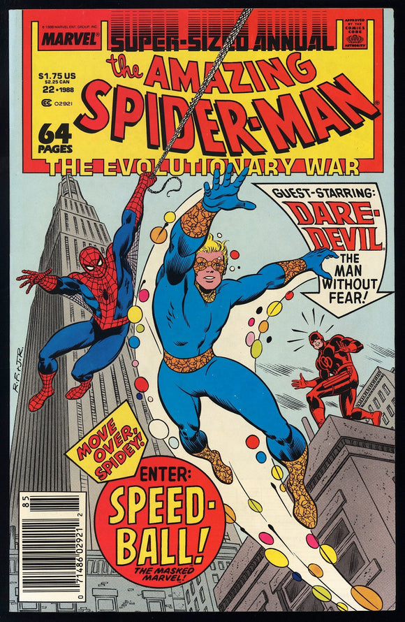 Amazing Spider-Man Annual #22 1988 (NM+) 1st Speedball! NEWSSTAND!