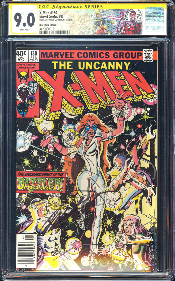 X-Men #130 CGC 9.0 (1980) 1st Dazzler! Signed Claremont! NEWSSTAND!